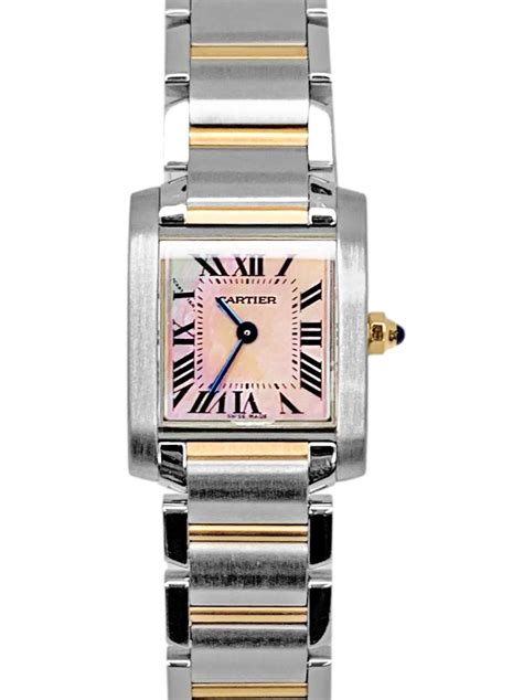 cartier tank francaise pink mother of pearl|cartier tank watches.